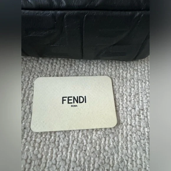 Fendi Black Embossed bag with Gold Buckle - Picture 9 of 14